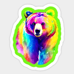 Momma Bear with Green Background Sticker